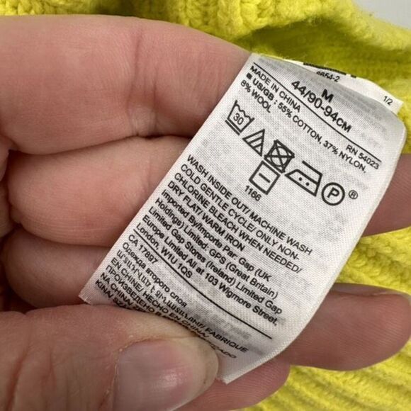 Banana Republic Women's Thick Chunky High Crew Neck Sweater Neon Yellow Medium - Picture 5 of 10